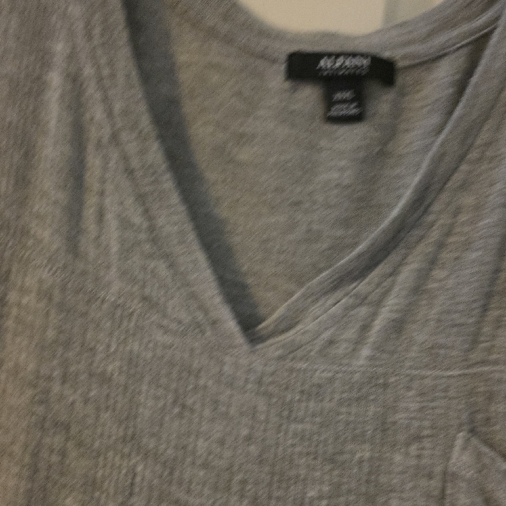 Alfani Gray V-Neck Pajama Top - Picture 6 of 7